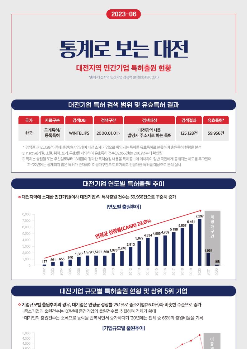 통계로보는대전_2023-06호_대전지역_민간기업_특허출원_현황-1~2.pdf 미리보기 1페이지